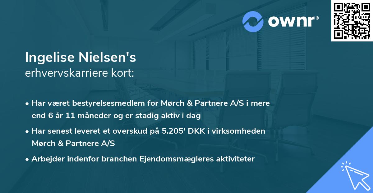 Ingelise Nielsen's erhvervskarriere kort