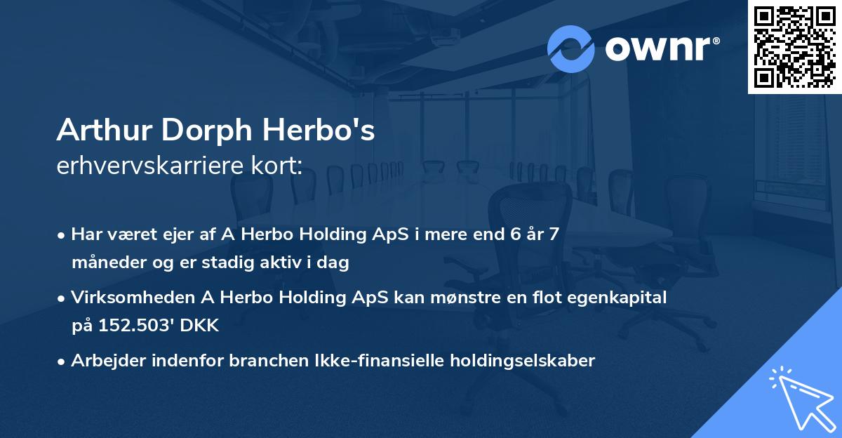 Arthur Dorph Herbo's erhvervskarriere kort