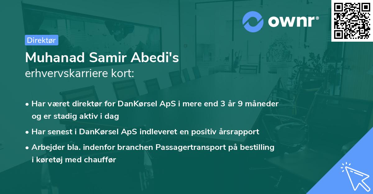Muhanad Samir Abedi's erhvervskarriere kort