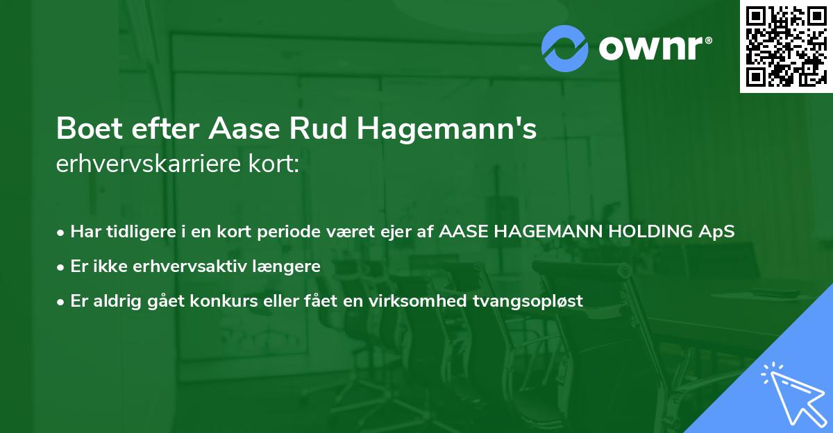 Boet efter Aase Rud Hagemann's erhvervskarriere kort