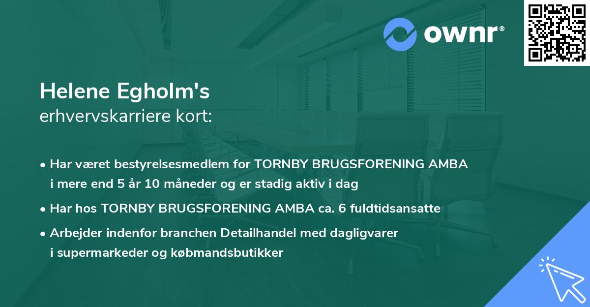 Helene Egholm's erhvervskarriere kort
