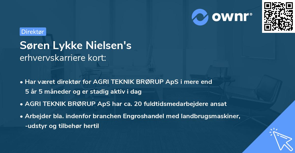 Søren Lykke Nielsen's erhvervskarriere kort