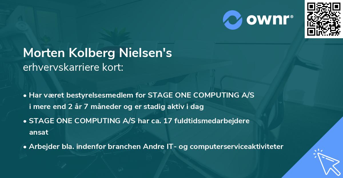 Morten Kolberg Nielsen's erhvervskarriere kort