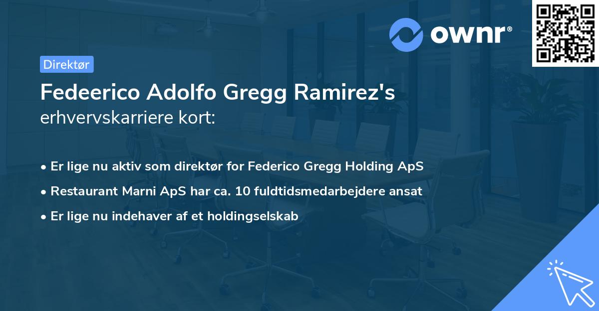 Fedeerico Adolfo Gregg Ramirez's erhvervskarriere kort