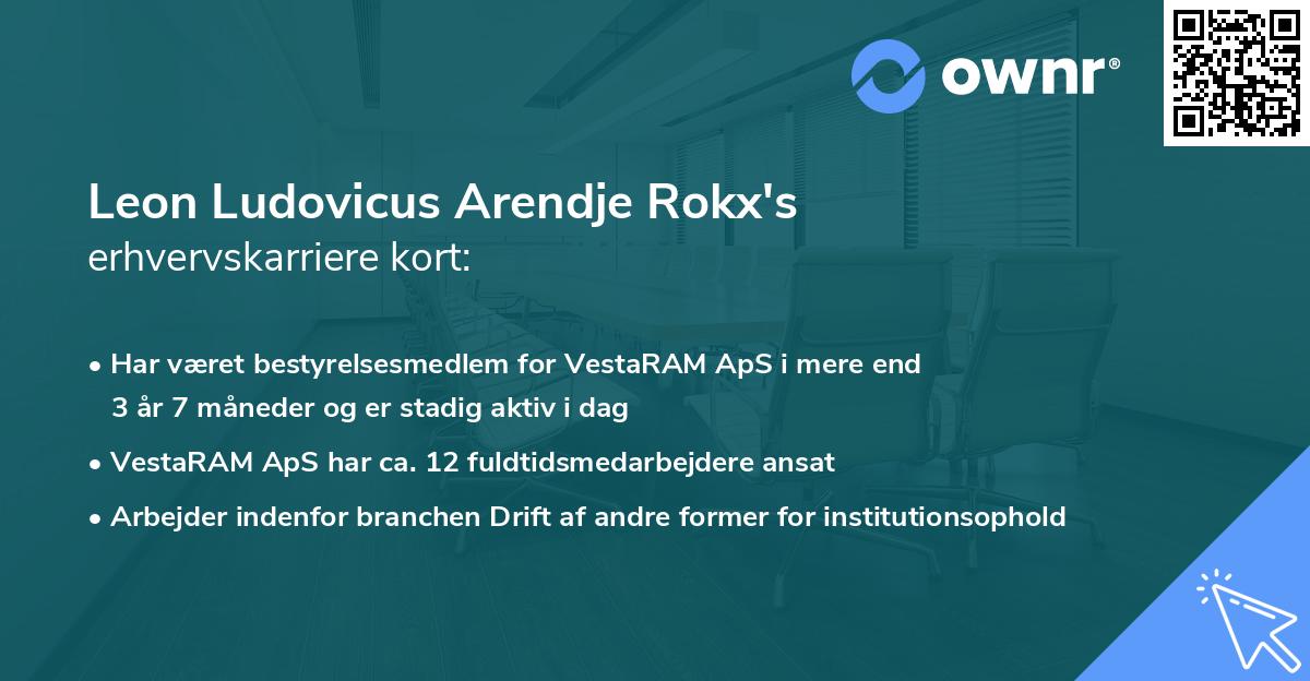 Leon Ludovicus Arendje Rokx's erhvervskarriere kort