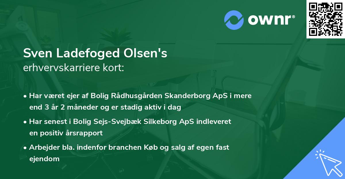 Sven Ladefoged Olsen's erhvervskarriere kort