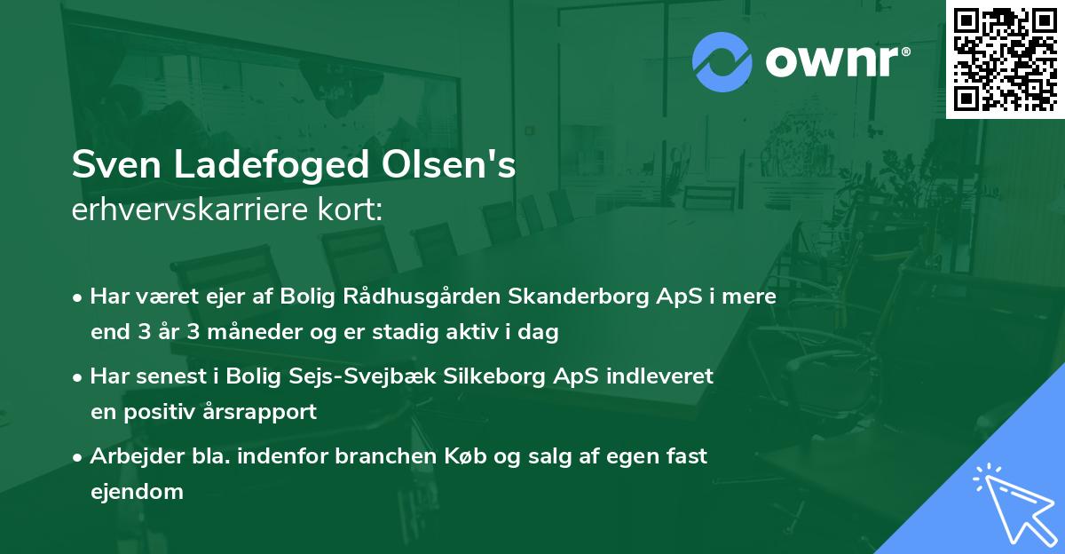 Sven Ladefoged Olsen's erhvervskarriere kort