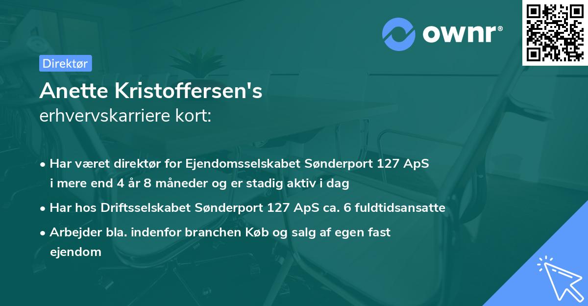 Anette Kristoffersen's erhvervskarriere kort