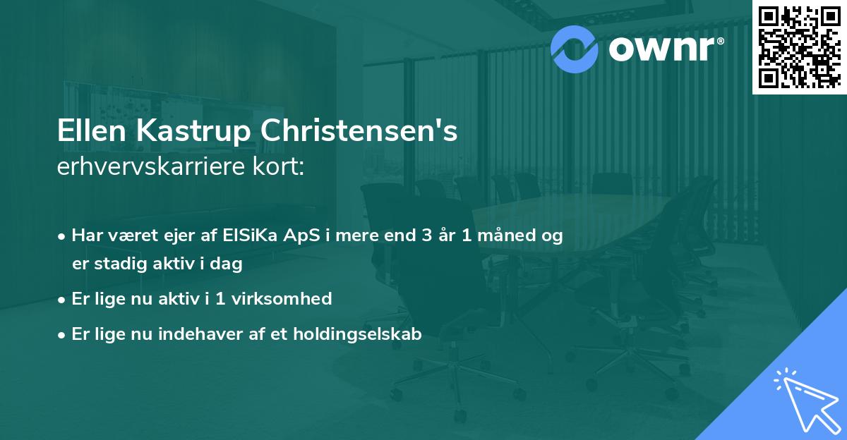 Ellen Kastrup Christensen's erhvervskarriere kort