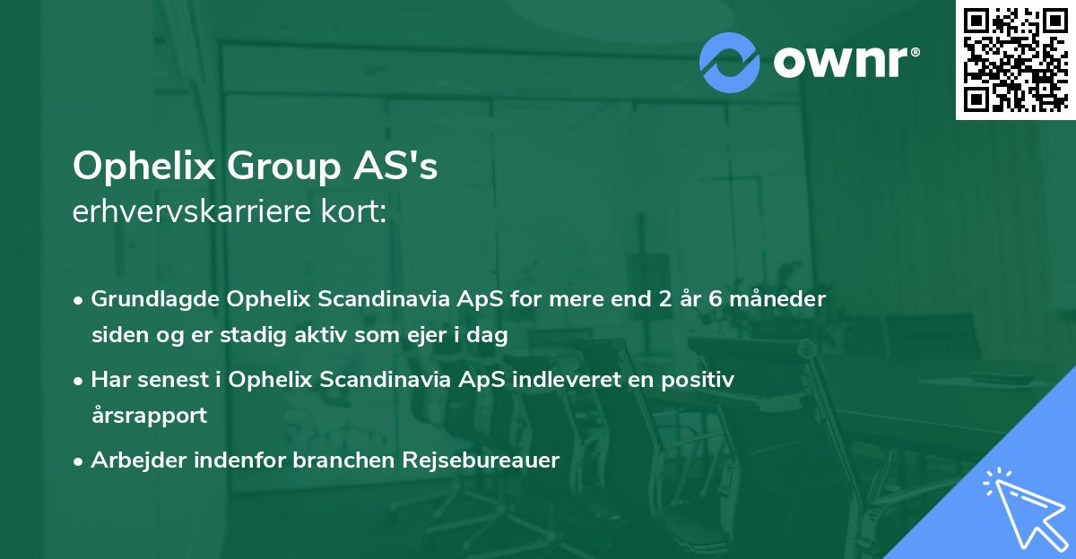 Ophelix Group AS's erhvervskarriere kort