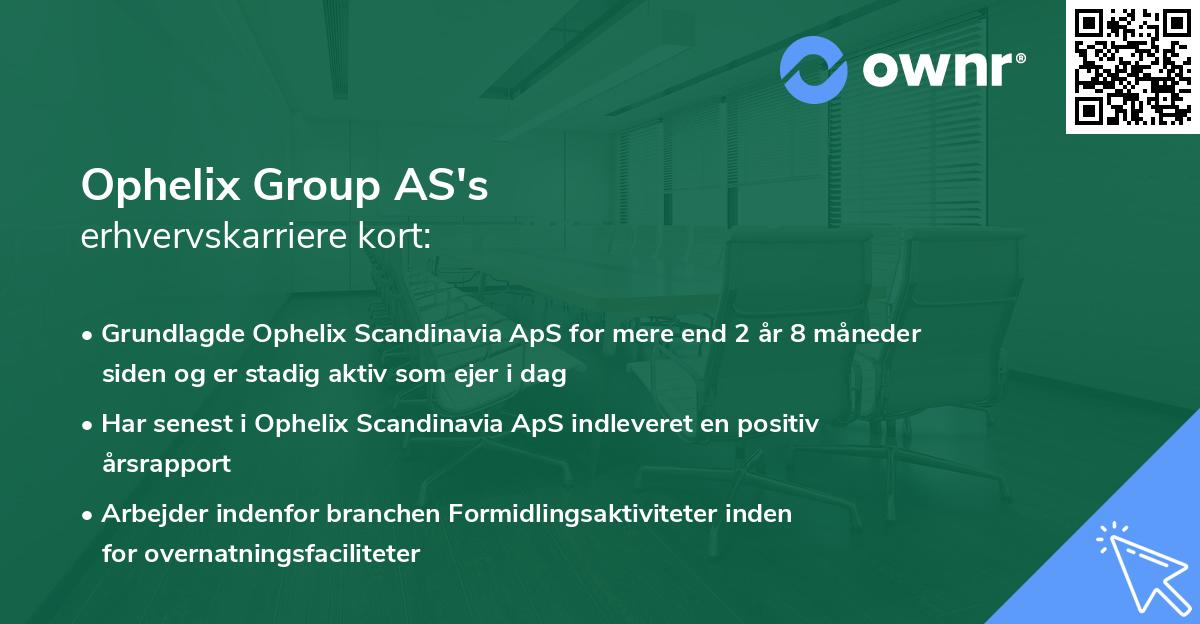 Ophelix Group AS's erhvervskarriere kort