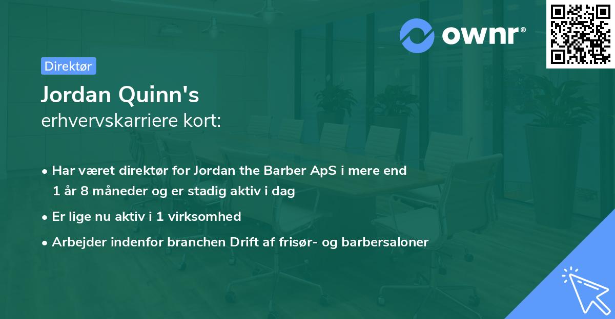 Jordan Quinn's erhvervskarriere kort