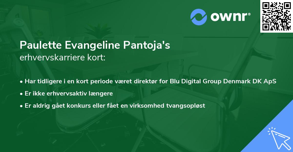 Paulette Evangeline Pantoja's erhvervskarriere kort