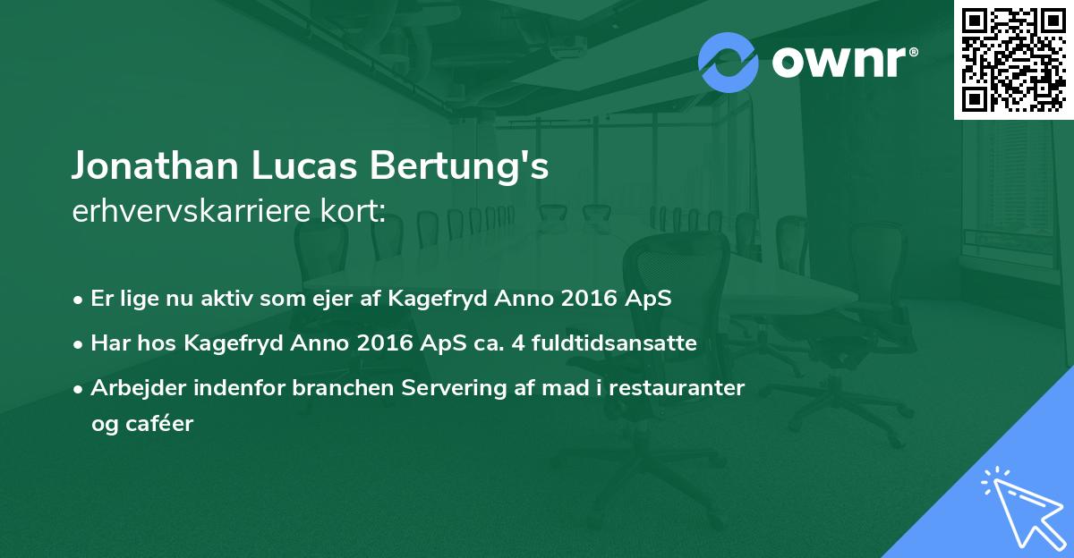 Jonathan Lucas Bertung's erhvervskarriere kort
