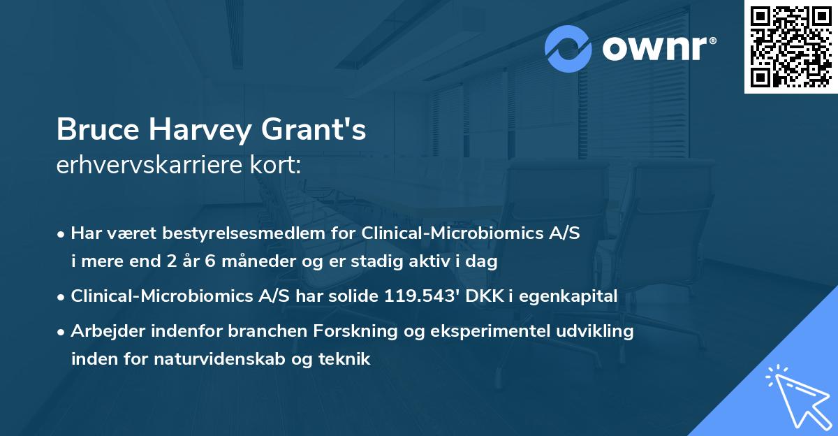 Bruce Harvey Grant's erhvervskarriere kort
