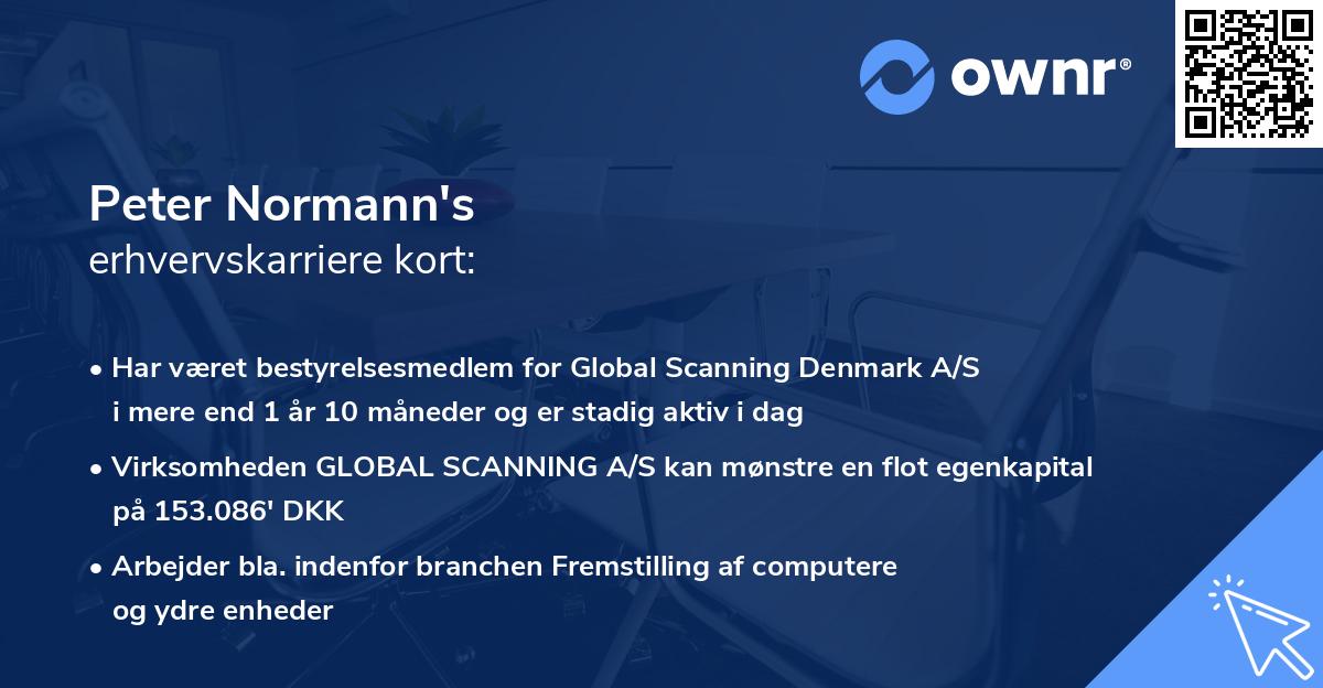 Peter Normann's erhvervskarriere kort