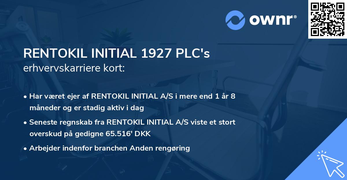 RENTOKIL INITIAL 1927 PLC's erhvervskarriere kort