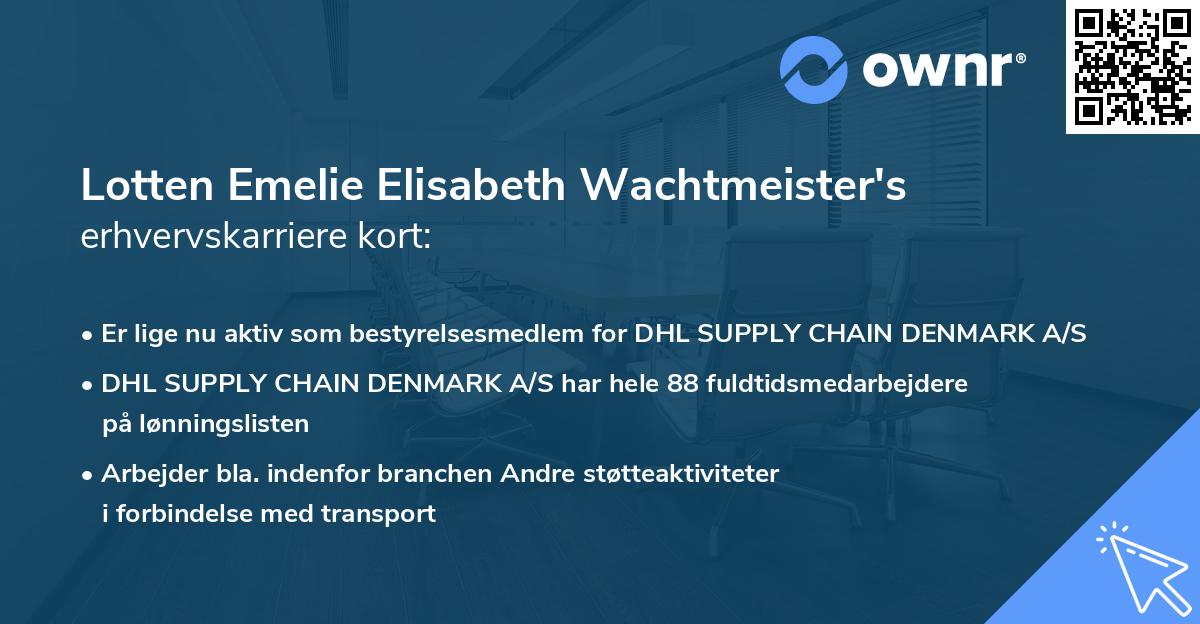 Lotten Emelie Elisabeth Wachtmeister's erhvervskarriere kort