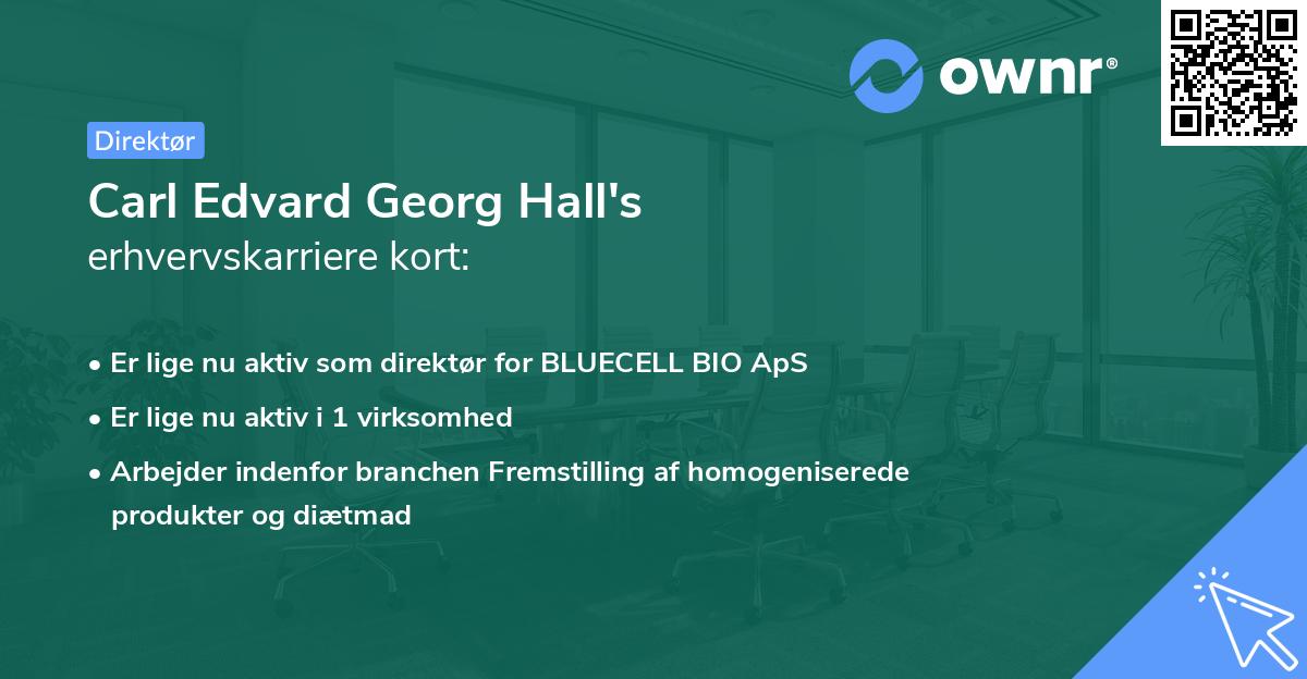 Carl Edvard Georg Hall's erhvervskarriere kort