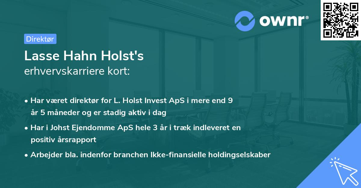 Lasse Hahn Holst's erhvervskarriere kort