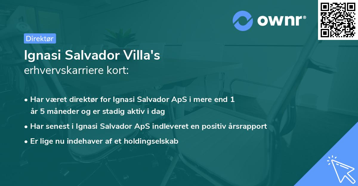 Ignasi Salvador Villa's erhvervskarriere kort