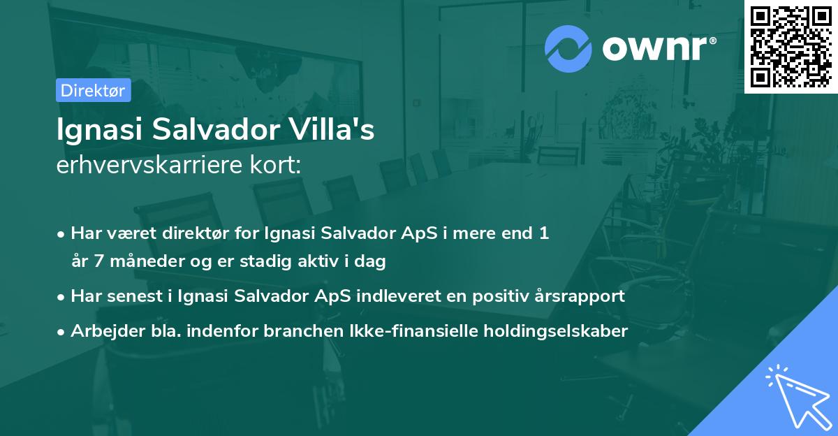 Ignasi Salvador Villa's erhvervskarriere kort