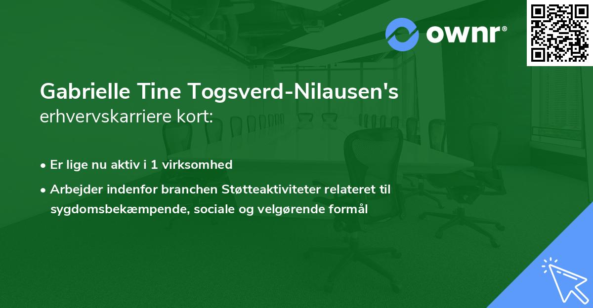 Gabrielle Tine Togsverd-Nilausen's erhvervskarriere kort