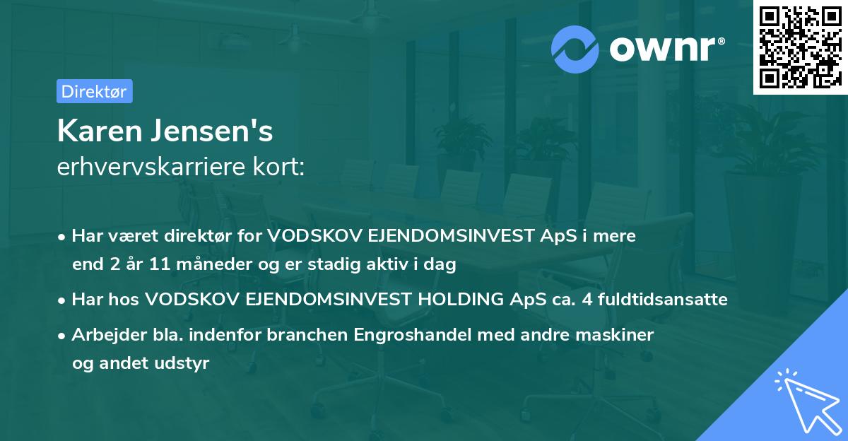 Karen Jensen's erhvervskarriere kort