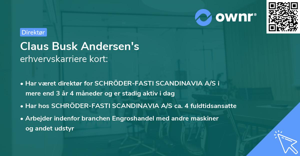 Claus Busk Andersen's erhvervskarriere kort