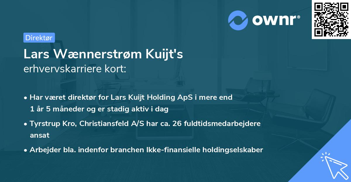 Lars Wænnerstrøm Kuijt's erhvervskarriere kort