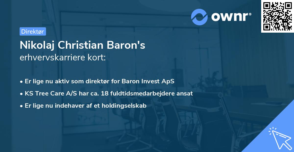 Nikolaj Christian Baron's erhvervskarriere kort