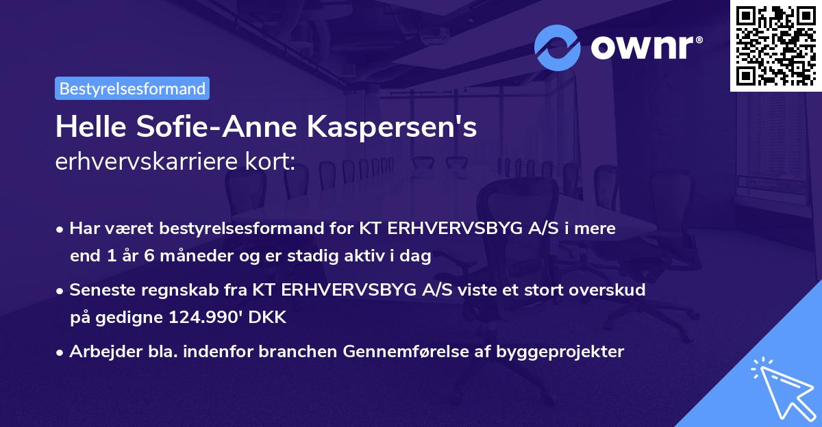 Helle Sofie-Anne Kaspersen's erhvervskarriere kort