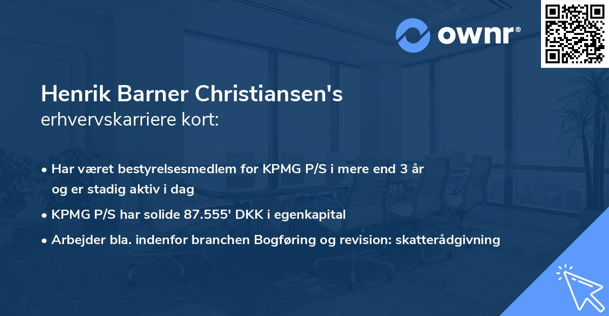 Henrik Barner Christiansen's erhvervskarriere kort