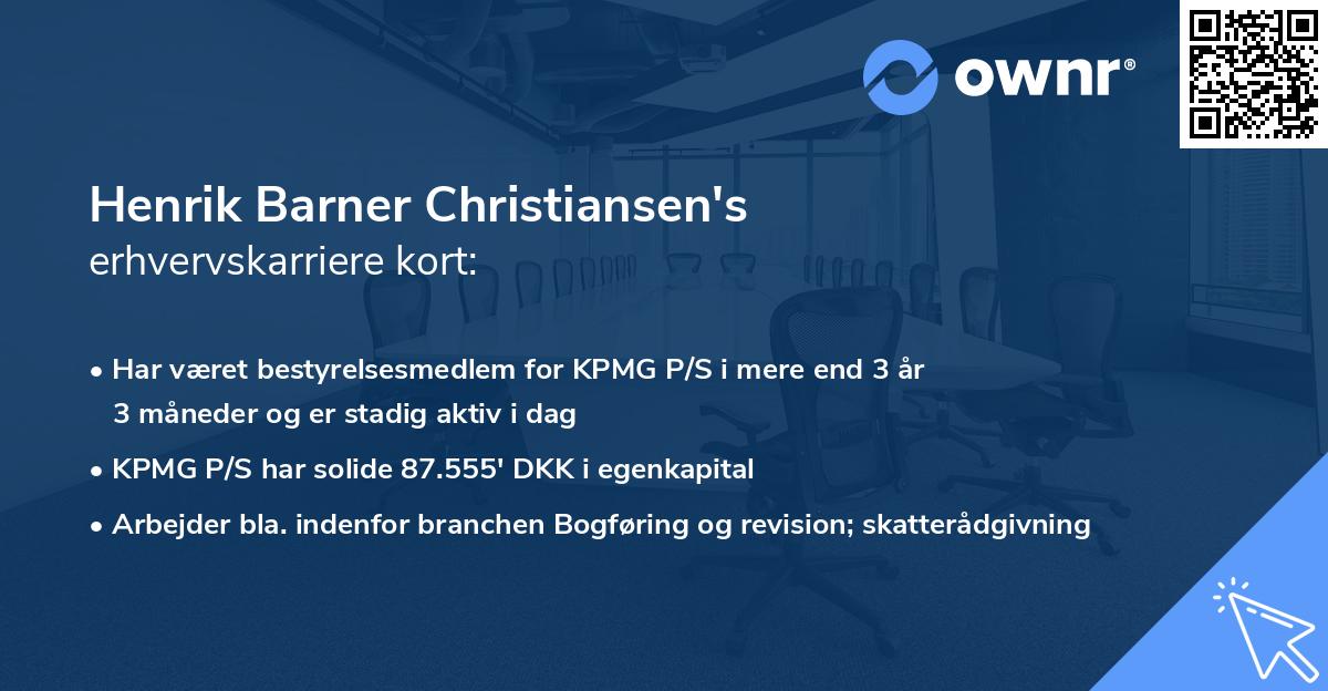 Henrik Barner Christiansen's erhvervskarriere kort