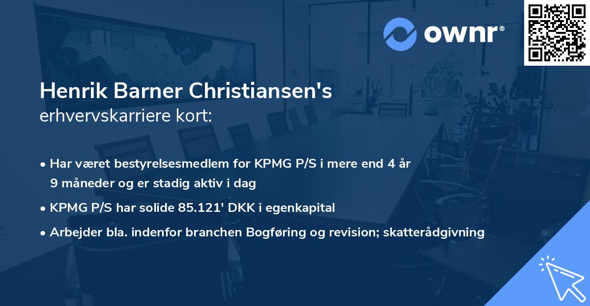 Henrik Barner Christiansen's erhvervskarriere kort