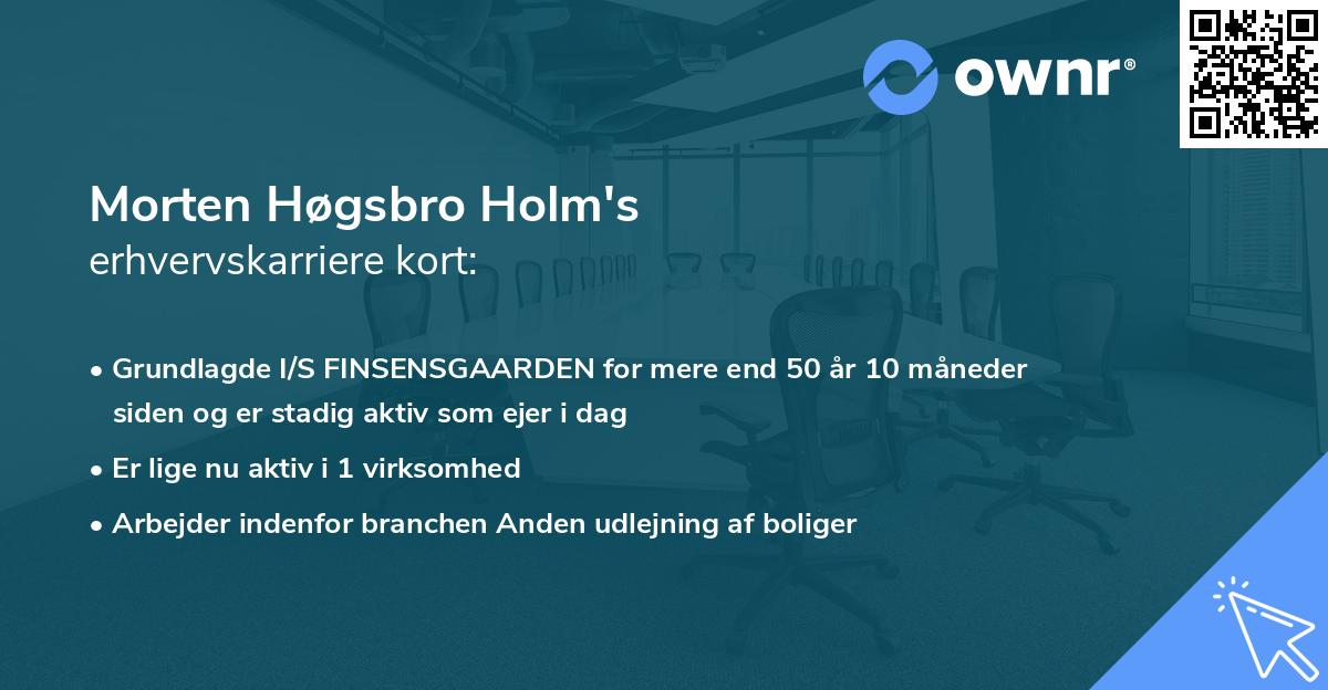 Morten Høgsbro Holm's erhvervskarriere kort