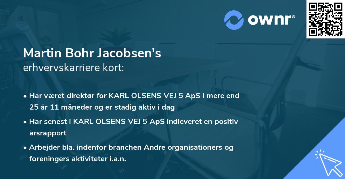 Martin Bohr Jacobsen's erhvervskarriere kort