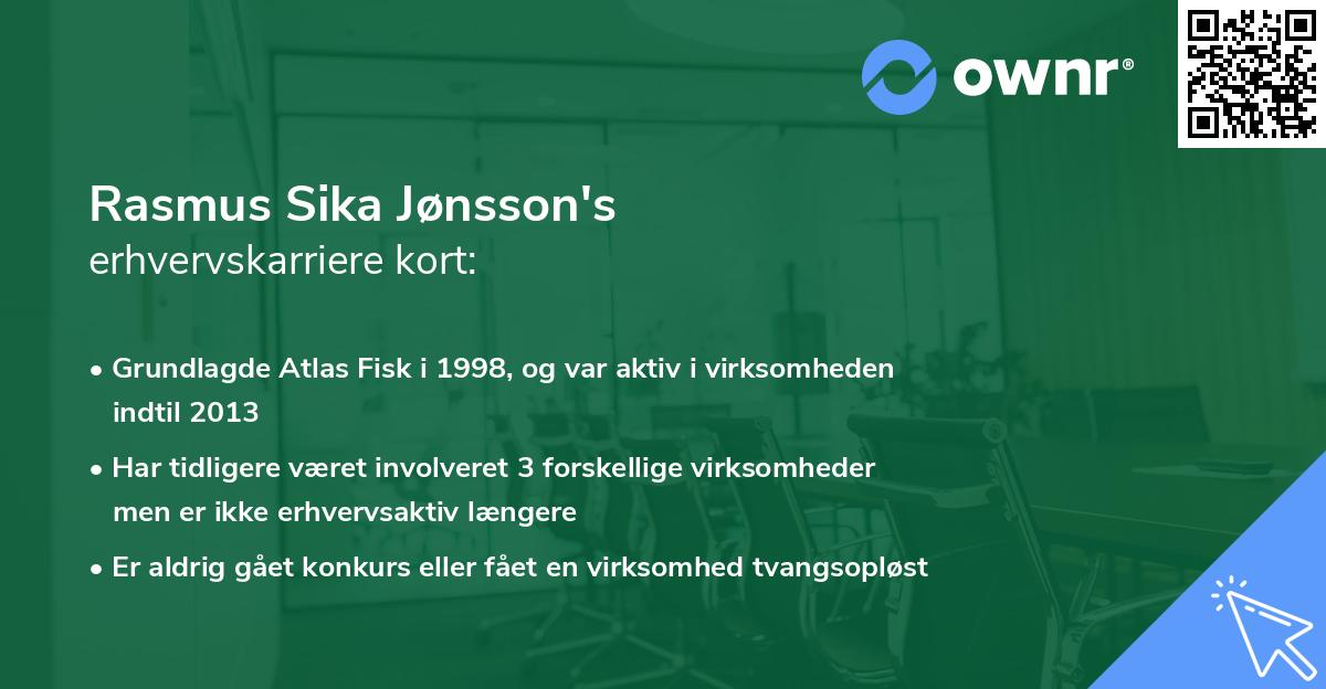 Rasmus Sika Jønsson's erhvervskarriere kort