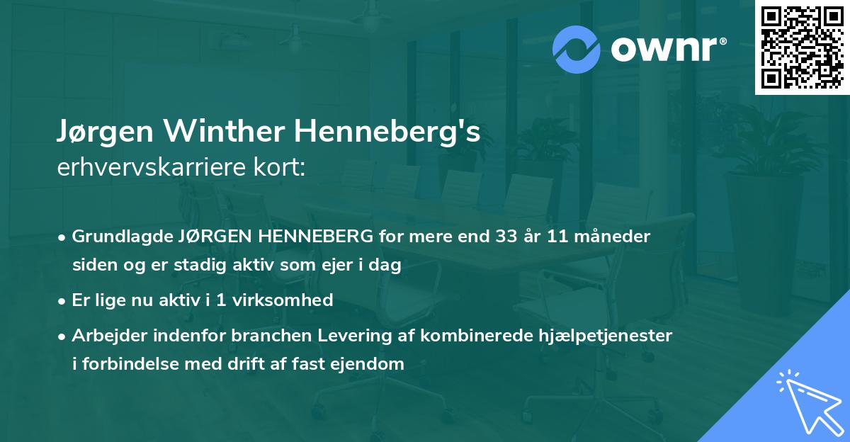 Jørgen Winther Henneberg's erhvervskarriere kort