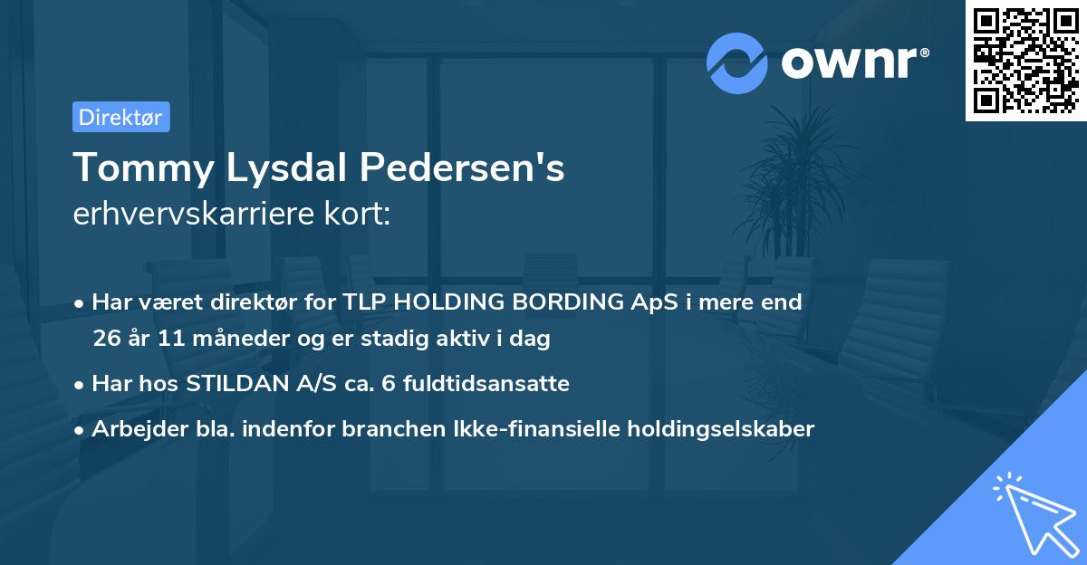 Tommy Lysdal Pedersen's erhvervskarriere kort