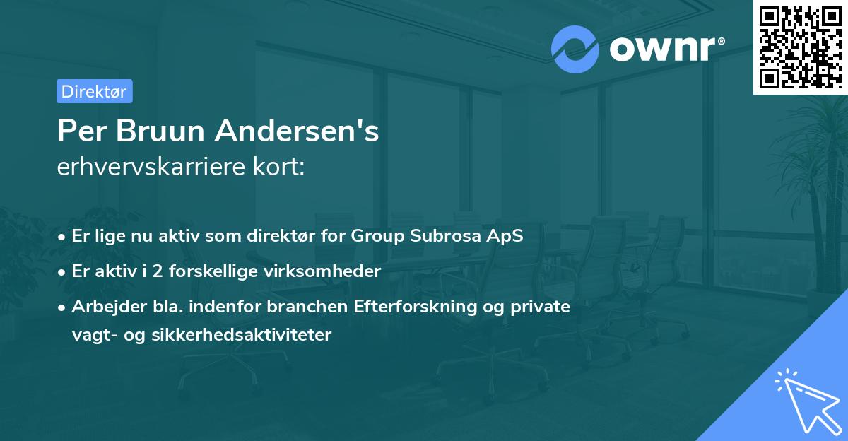 Per Bruun Andersen's erhvervskarriere kort