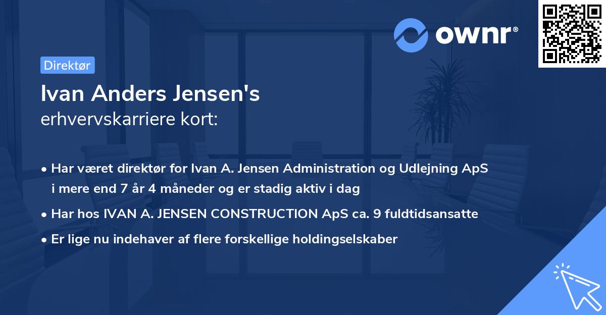 Ivan Anders Jensen's erhvervskarriere kort