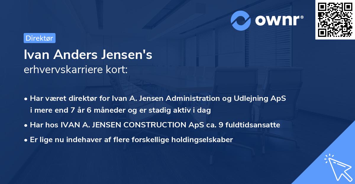 Ivan Anders Jensen's erhvervskarriere kort