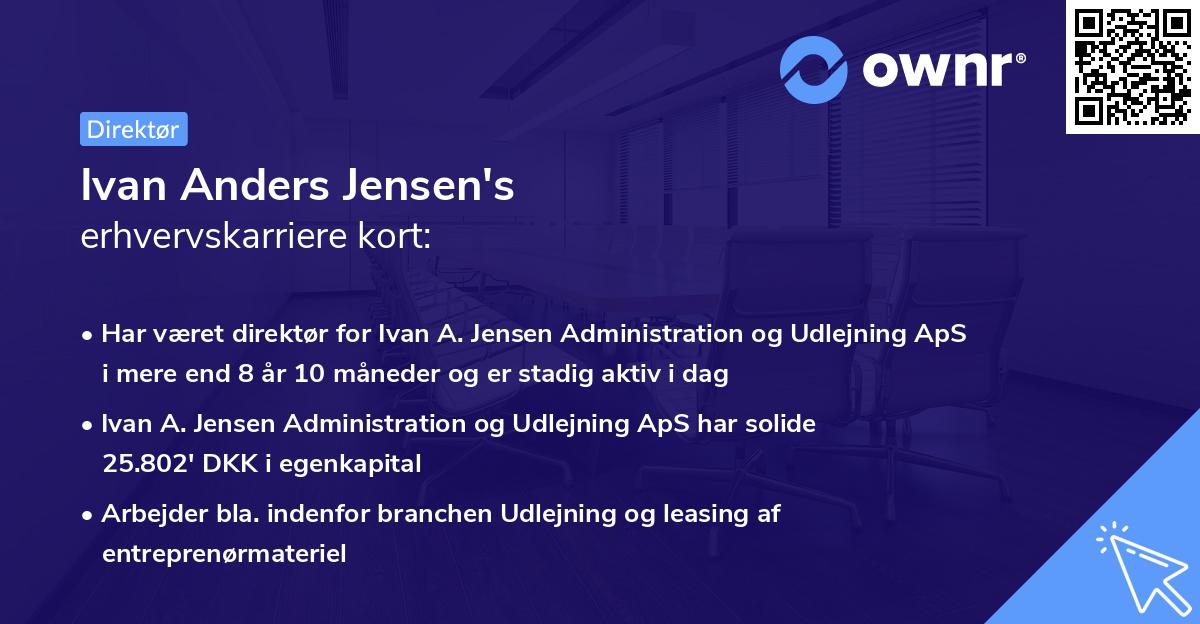 Ivan Anders Jensen's erhvervskarriere kort