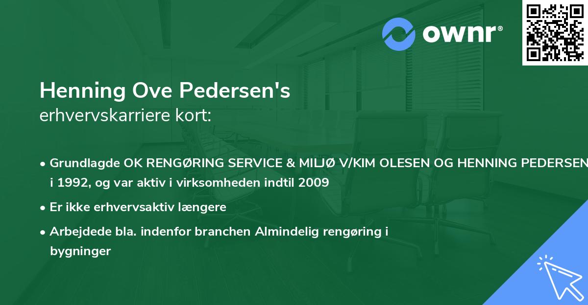 Henning Ove Pedersen's erhvervskarriere kort
