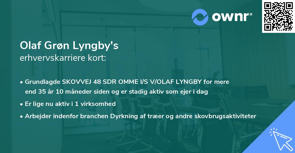 Olaf Grøn Lyngby's erhvervskarriere kort