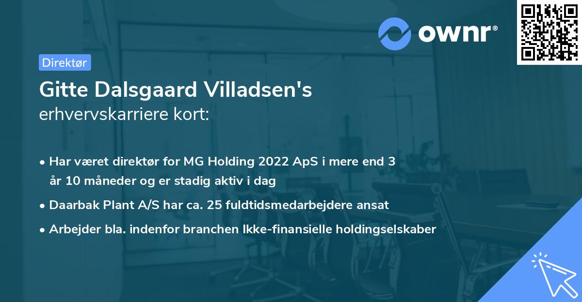Gitte Dalsgaard Villadsen's erhvervskarriere kort