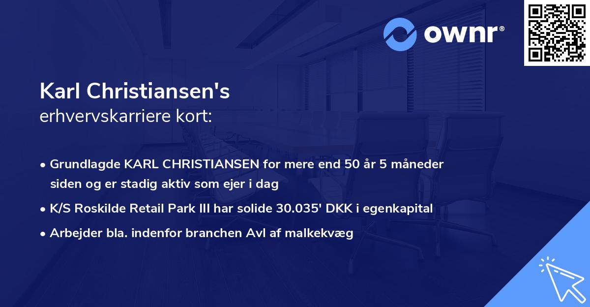 Karl Christiansen's erhvervskarriere kort