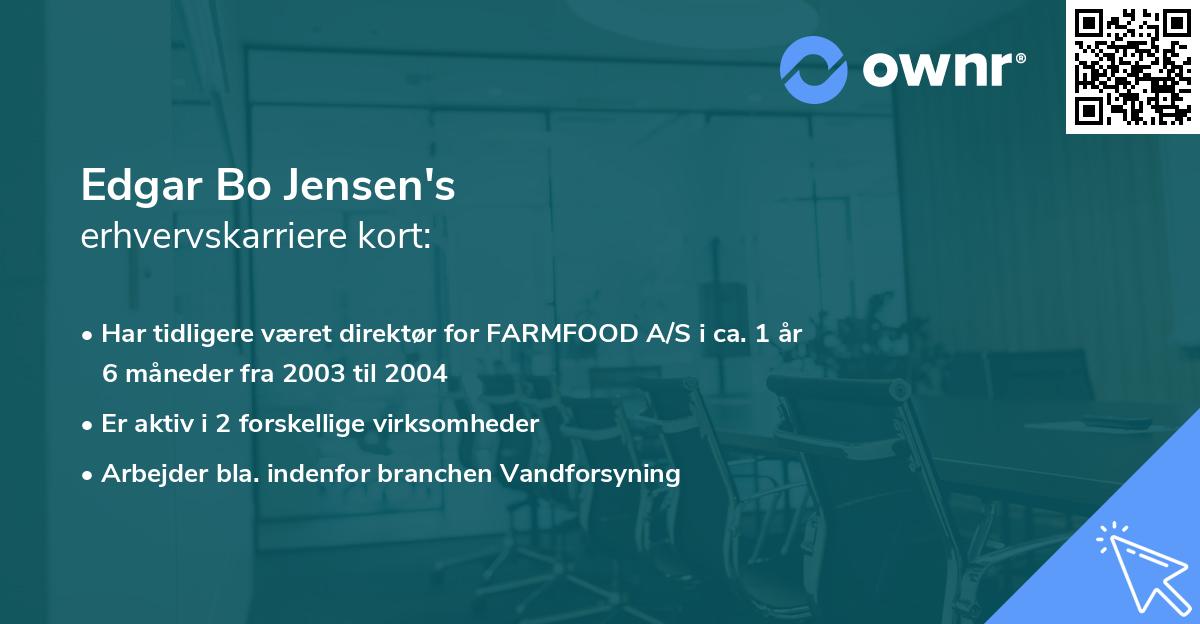Edgar Bo Jensen's erhvervskarriere kort