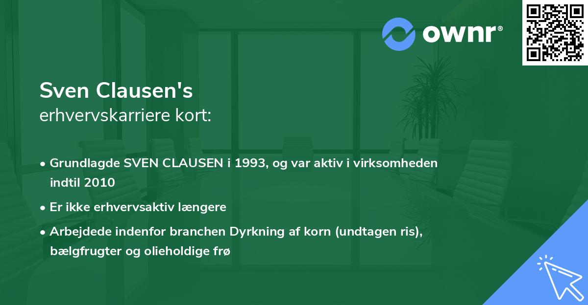 Sven Clausen's erhvervskarriere kort
